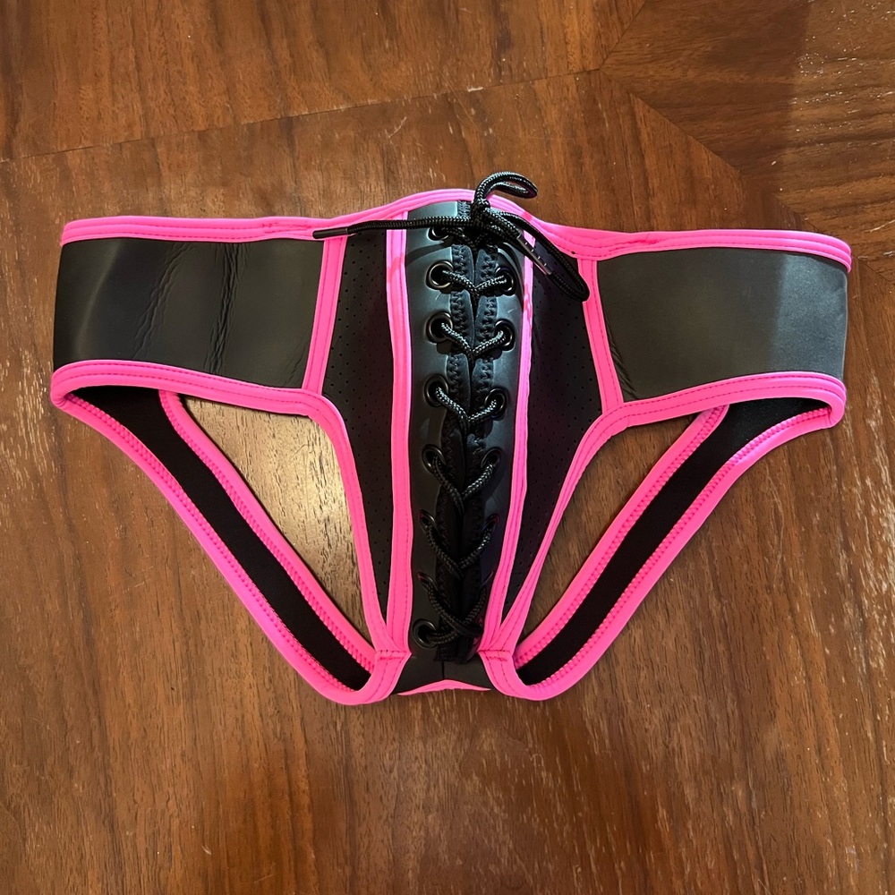 NWT Cellblock13 lace up neoprene jockstrap